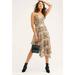 Free People Dresses | Free People Midnight Dancer Dress Snake Skin Lace Asymmetric V-Neck Size 4 | Color: Brown/Cream | Size: 4