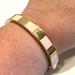 J. Crew Jewelry | J. Crew Bracelet- Bangle Style W/ Hinged Open. Gold Tone And Pink Enamel Striped | Color: Gold/Pink | Size: Os