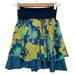 Free People Skirts | Free People Elastic Waistband Mini Skirt Wit Blue Yellow Flowers, S Petite | Color: Blue/Yellow | Size: Sp