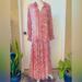 Free People Dresses | Free People Feelin Groovy Red Floral Long Sleeve Sheer Tiered Maxi Dress Sz S | Color: Cream/Red | Size: S