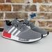 Adidas Shoes | Adidas Nmd R1 Low Athletic Running Shoes Men's Size 12 Gray White Red Gy4874 New | Color: Gray/Red | Size: 12