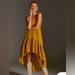 Anthropologie Dresses | Anthropologie Maeve High-Low Strapless Gold Mustard Midi Dress | Color: Gold | Size: M