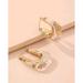 Anthropologie Jewelry | Anthropologie Milan Clear Water Drop Trendy Gold U-Shaped Geometric Earrings | Color: Gold | Size: Os
