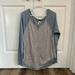 Free People Tops | Free People Gray And Blue Long Sleeve Top Size L | Color: Blue/Gray | Size: L