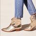 Free People Shoes | Faryl Robin X Free People Size 5 Gold Metallic Stud Ankle Booties Boots Leather | Color: Gold | Size: 5