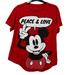 Disney Tops | Disney Mickey Mouse Peace & Love T-Shirt Size Xl | Color: Red | Size: Xlj