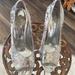 Jessica Simpson Shoes | Jessica Simpson 2 Inch Peep Toe Heel Silver And White 8.5 | Color: Silver/White | Size: 8.5
