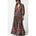 Free People Dresses | Free People Golden Hour Border Black Red Combo Maxi Dress | Color: Black/Red | Size: S