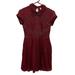 Free People Dresses | Burgundy Free People Sheer Lasercut Top Collared Dress Size 2 | Color: Purple/Red | Size: 2