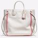 Coach Bags | Coach Tatum Tall Tote In Whiplash Leather F35156 Chalk Neon Pink*Pristine* | Color: White | Size: Os