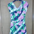 Lilly Pulitzer Dresses | Lilly Pulitzer Woman's Short Sleeves Mini Dress Size Xs Pre-Owned | Color: Green/Pink | Size: Xs