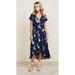 Free People Dresses | Free People | Pretty And Flowy Lost In You Blue Floral Wrap Dress Midi | Color: Blue | Size: M