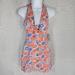 Anthropologie Dresses | Anthropologie Maeve Linen Blend Halter Mini Dress Orange Blue Xxs Petite - Nwt | Color: Blue/Orange | Size: Xxs