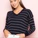 Brandy Melville Sweaters | Brandy Melville Pullover Sweater Navy White Nautical Striped V-Neck | Color: Blue/White | Size: One Size