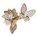 Kate Spade Jewelry | Kate Spade Expandable Crystal Butterfly Flower Two-Finger Ring | Color: Gold | Size: 5