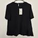Zara Tops | Black Blouse With Bottom Pleating | Color: Black | Size: M