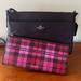 Coach Bags | Coach Coated Canvas Shadow Plaid Crossbody W/Pop-Up Zipper Pouch Insert. Brown. | Color: Brown/Pink | Size: Os