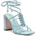 Jessica Simpson Shoes | New Jessica Simpson Maena Braided Ankle Lace Up Block Heel Sandal In Rob | Color: Blue | Size: 8.5