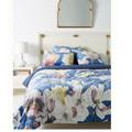 Anthropologie Bedding | Anthropologie Ella Bedding Set Full Size Velvet Quilt 2 Standard Shams Floral | Color: Blue | Size: Full