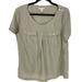 J. Crew Tops | J. Crew 100% Silk Taupe Scoop Neck Short Sleeve Casual Top Women's 10 Pull Over | Color: Tan | Size: 10