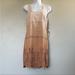 Anthropologie Dresses | Liberty Garden Liberty Color Block Eyelet Faux Suede Shift Casual Dress Nwt | Color: Brown/Tan | Size: S