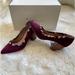 Anthropologie Shoes | Like New - Anthropologie Suede Whipstitch Block Heel W/Braiding In Wine - 6.5 | Color: Red | Size: 6.5