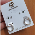 Giani Bernini Jewelry | New! Giani Bernini 3pc Sterling Silver Set Stud Star & Hoop Earrings | Color: Silver | Size: Os