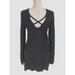 Free People Dresses | Free People Womens Hight Low Knee Length Dress Size S V-Neck Long Sleeve E7p | Color: Black | Size: S