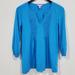 Lilly Pulitzer Tops | Lilly Pulitzer V-Neck 3/4 Sleeve Women's Blouse | Color: Blue | Size: S