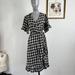 Anthropologie Dresses | Anthro Isabella Sinclair Wrap Gingham Dress | Color: Black/White | Size: S