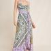 Anthropologie Dresses | Anthropologie Maeve Amaline Maxi Dress Belted Asymmetrical Ruffled Size Medium | Color: Purple/White | Size: M
