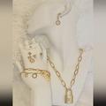 Louis Vuitton Jewelry | Authentic Louis Vuitton Lock/Key With Generic Necklace/Bracelet/Earing S | Color: Gold | Size: Os