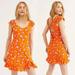Free People Dresses | Free People Like A Lady Printed Mini Dress Orange Size Large | Color: Orange | Size: L