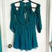 Free People Dresses | Free People Teal Cold Shoulder Long Sleeve Tunic Dress 0 | Color: Blue/Green | Size: 0