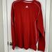 Adidas Shirts | Adidas Men’s Red Long Sleeved Shirt Size Large. White Stitching. 64% Cotton | Color: Red/White | Size: L