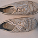 Kate Spade Shoes | Kate Spade Glitter Keds Womens Size 7 Silver Shiny Sparke Satin Logo White Trim | Color: Silver/White | Size: 7
