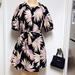 Kate Spade Dresses | Kate Spade Floral Off The Shoulder Mini Dress. Classy Elegance Bg70 | Color: Black/Purple | Size: S