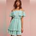 Anthropologie Dresses | Anthropologie Open Off Shoulder Dress Xs Nwt Retail $188 | Color: Blue/Green | Size: Xs