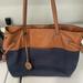 Michael Kors Bags | Michael Kors Navy Blue And Brown Tote. Used In Excellent Condition. | Color: Blue/Brown | Size: Os