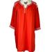 Anthropologie Dresses | Anthropologie Solitaire Chili Red Embroidered Popover Split V-Neck Sheath Dress | Color: Cream/Red | Size: Xl