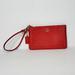 Coach Bags | Coach New York Red Studded Pebble Leather Wristlet W/Goldtone Stud Trim Nwot | Color: Gold/Red | Size: 7" W X 4.5" H