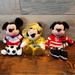 Disney Toys | Lot Of 3 Disney Mickey Mouse Bean Bag Plush Hockey Soccer Scarecrow Read | Color: Black/Red | Size: 6”-7”