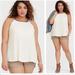 Torrid Tops | *New Torrid Ivory Embellished High Neck Crepe Tank Top Womens Plus 2 2x 18-20 | Color: Cream | Size: 2x