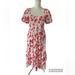 J. Crew Dresses | J Crew Re-Imagined Women's White Red Floral Tiered Maxi Dress Size 2 | Color: Red/White | Size: 2