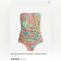 J. Crew Swim | J Crew Rouched Bandeau One-Piece Swimsuit | Color: Blue/Pink | Size: 12