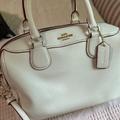 Coach Bags | Coach Authentic Hand Bag With Cross Body Strap Small White Coach Bag | Color: White | Size: Os