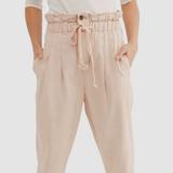 Free People Pants & Jumpsuits | Free People Women's Pink Adjustable Button Pleated Trouser Pants Size Xs | Color: Cream | Size: L