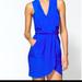 Anthropologie Dresses | Greylin 100% Silk Cobalt Faux Wrapped Sleeveless Mini Dress Women's Size | Color: Blue | Size: L