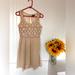 American Eagle Outfitters Dresses | Crochet Cream Lace Top Blush Pink Dress American Eagle | Color: Cream | Size: Xs