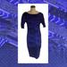 Lularoe Dresses | Lularoe Julia Dress Large Purple Blue Black Arrow Dipped Dot Polka Dot Body Con | Color: Blue/Purple | Size: L